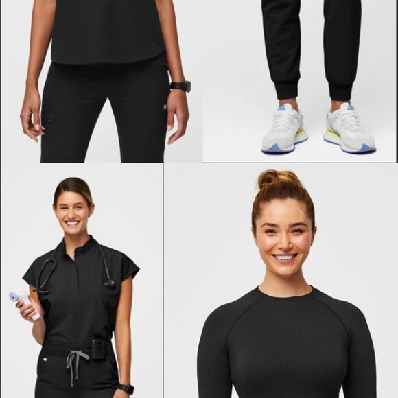 Bundled LOT FIGS Women’s Black Scrub Set (4-pc, Size XS and Medium) - Picture 2 of 16